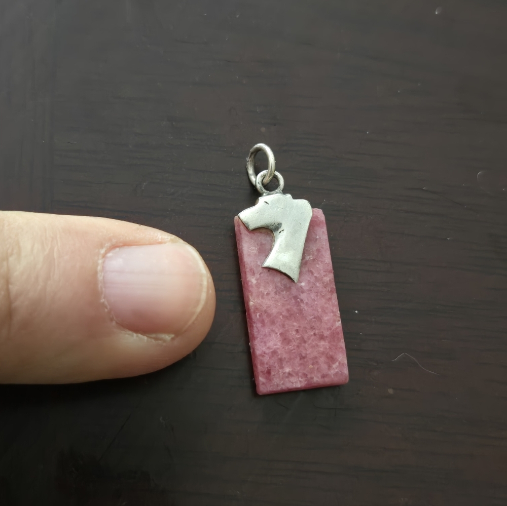 Rhodonite Pendant with Sterling Silver
